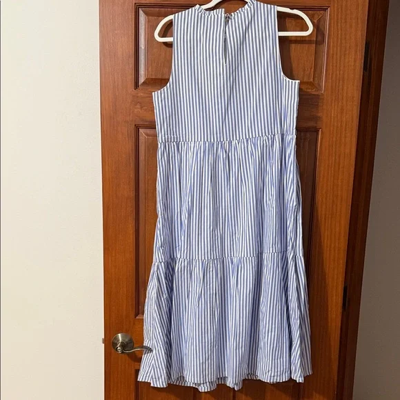 J. Crew Factory Blue and White Striped Midi Dress - Picture 2 of 4
